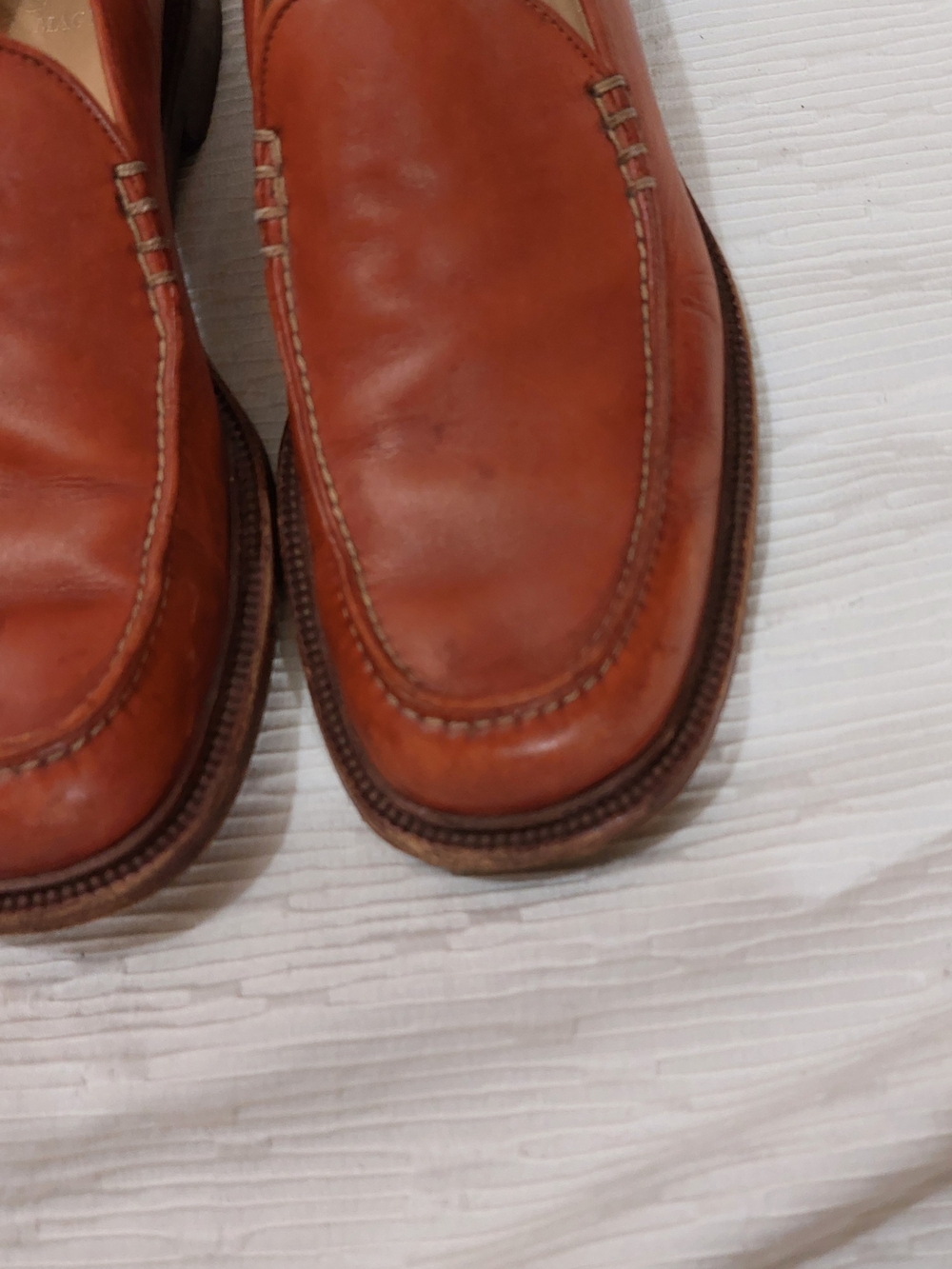 Bruno Magli Italian Men's Leather Loafers in Cognac Size 10.5 - Picture 11 of 13